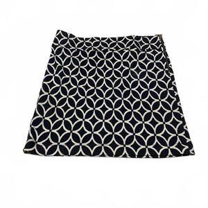 Banana Republic Women's Size 10 Navy White Geometric Patterned Skirt